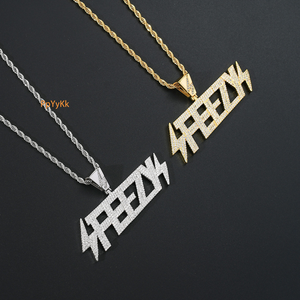 Luxury Moissanite Jewelry Necklace Hip Hop Letter Iced Out Diamond Pendant Swag Trendy Men's Accessory Pass the diamond tester