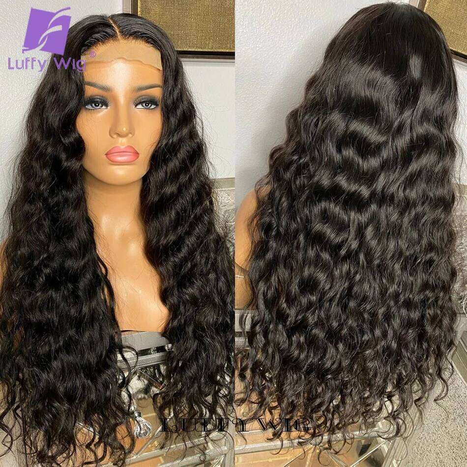 Wet and Wavy Closure 5x5 PU Silk Base 13x6 Lace Front Human Wigs Pre Plucked Remy Brazilian Hair Scalp Top Wig