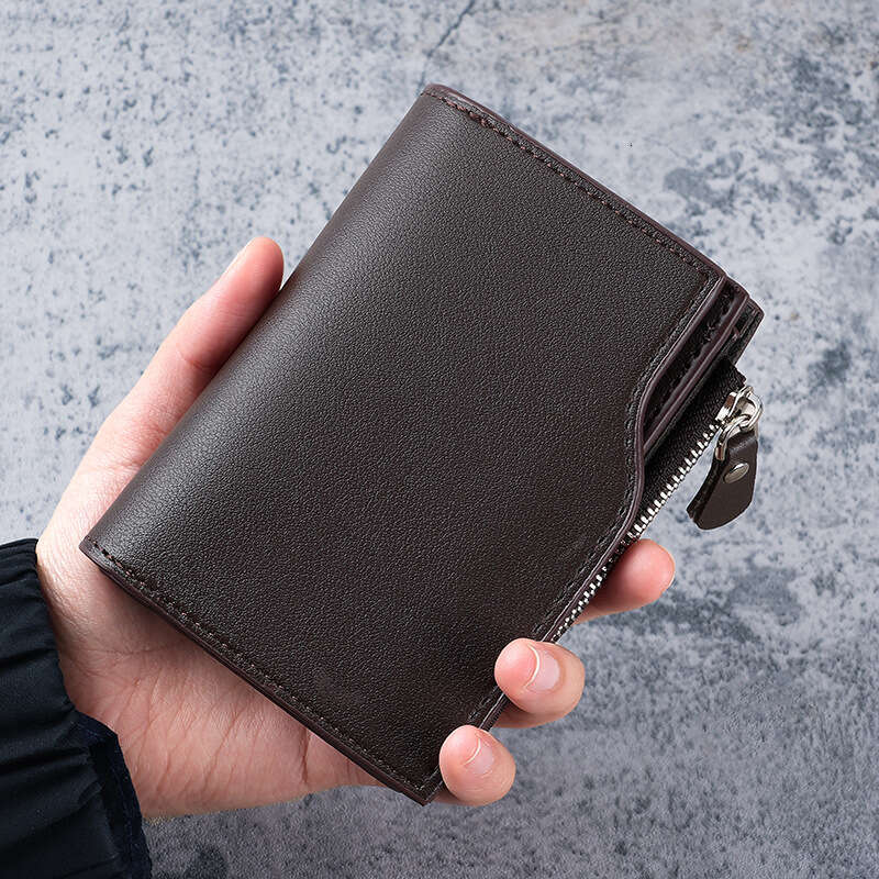 Short New Leather for Men 70% off Multi-Card Slot Wallet Men's Zipper Coin Purse