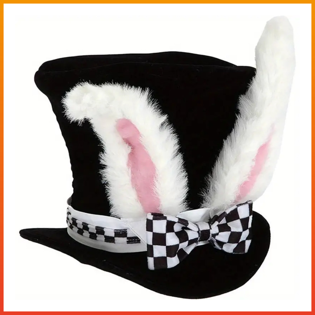 Stage Wear Dance Accessories Halloween costume velvet rabbit ear high hat Easter velvet top hat black costume high hat