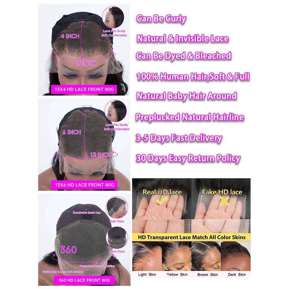 MEODI HAIR 300 Density Bone Straight 13x6 Hd Frontal Wig 30 40 Inch 13x4 Lace Front Human Hair Wigs For Women Pre Plucked