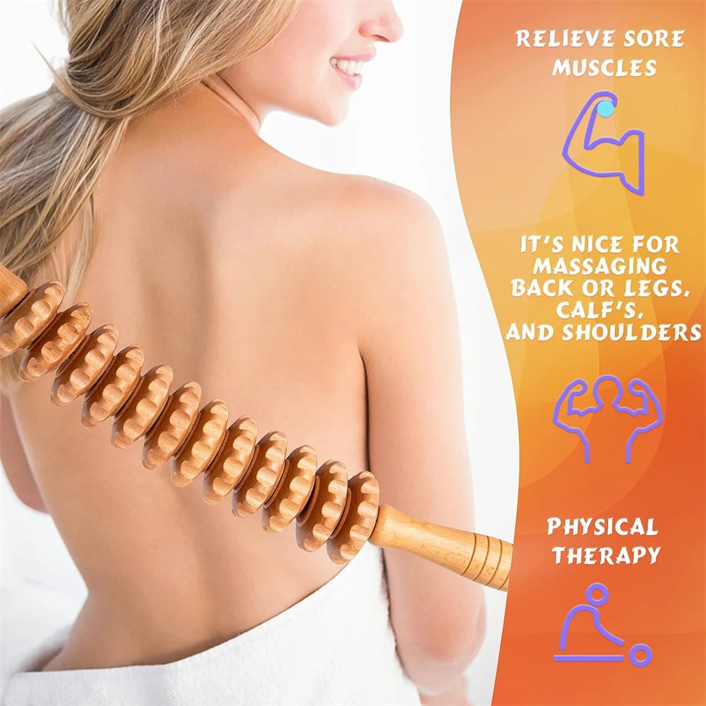 Curved Wood Roller for Stomach CelluliteWooden Therapy Massage Tool for Body ShapingWood Massager Stick for Lymphatic Drainage 250619