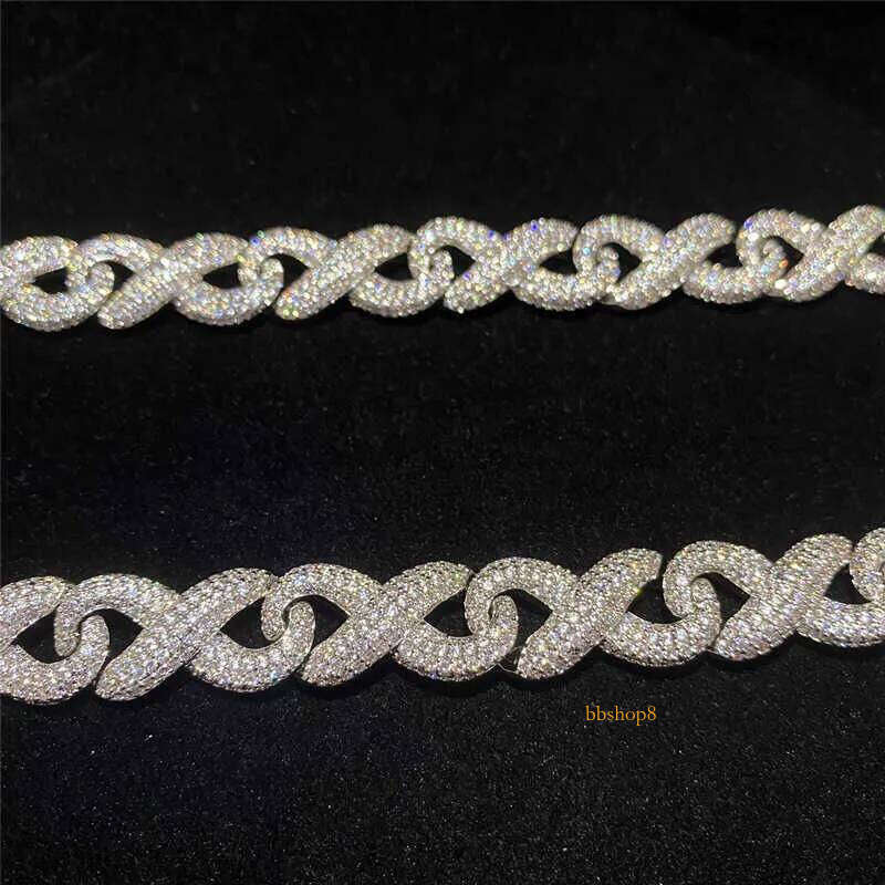 GRA Moissanite Link Full Iced Out Classic Box Clasp Fine Hip Hop Men Jewelry Cuban Necklace Bling Dia Chain