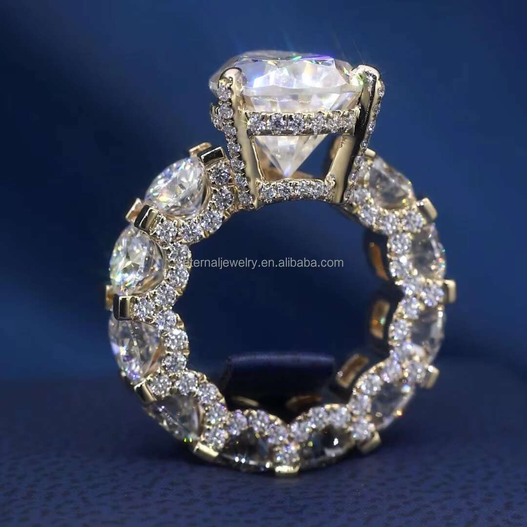 S925 Silver 10K 14K 18K Solid Gold Yellow 2ct 3ct 5ct 10ct D VVS Big Pear Cut Moissanite Diamond Engagement Ring for Women
