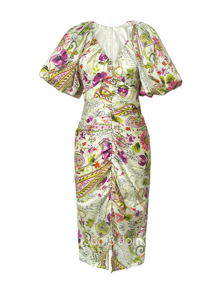 New French Romance Summer Elegant Women Evening Dress Chic Satin V-Neck Slit Slim Midi Party Prom Beach Robe Femme Mujer Vestido