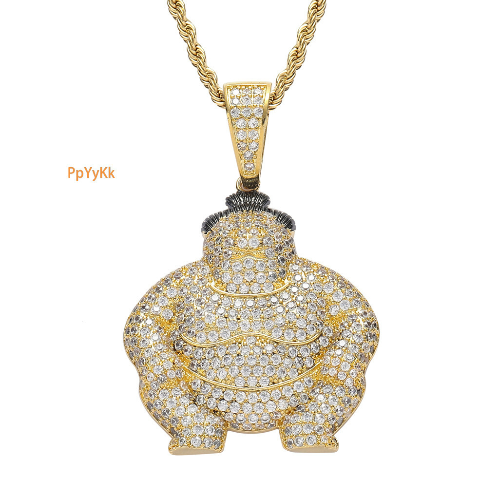 Hip Hop Sumo Wrestler Pendant Iced Out Diamond Luxury Moissanite Streetwear Accessory Pass the diamond tester