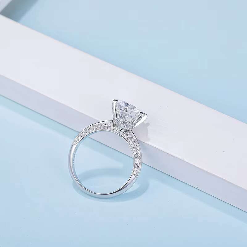 Silver925 Big Diamond Over Moissanite Wedding Ring For Women Girls