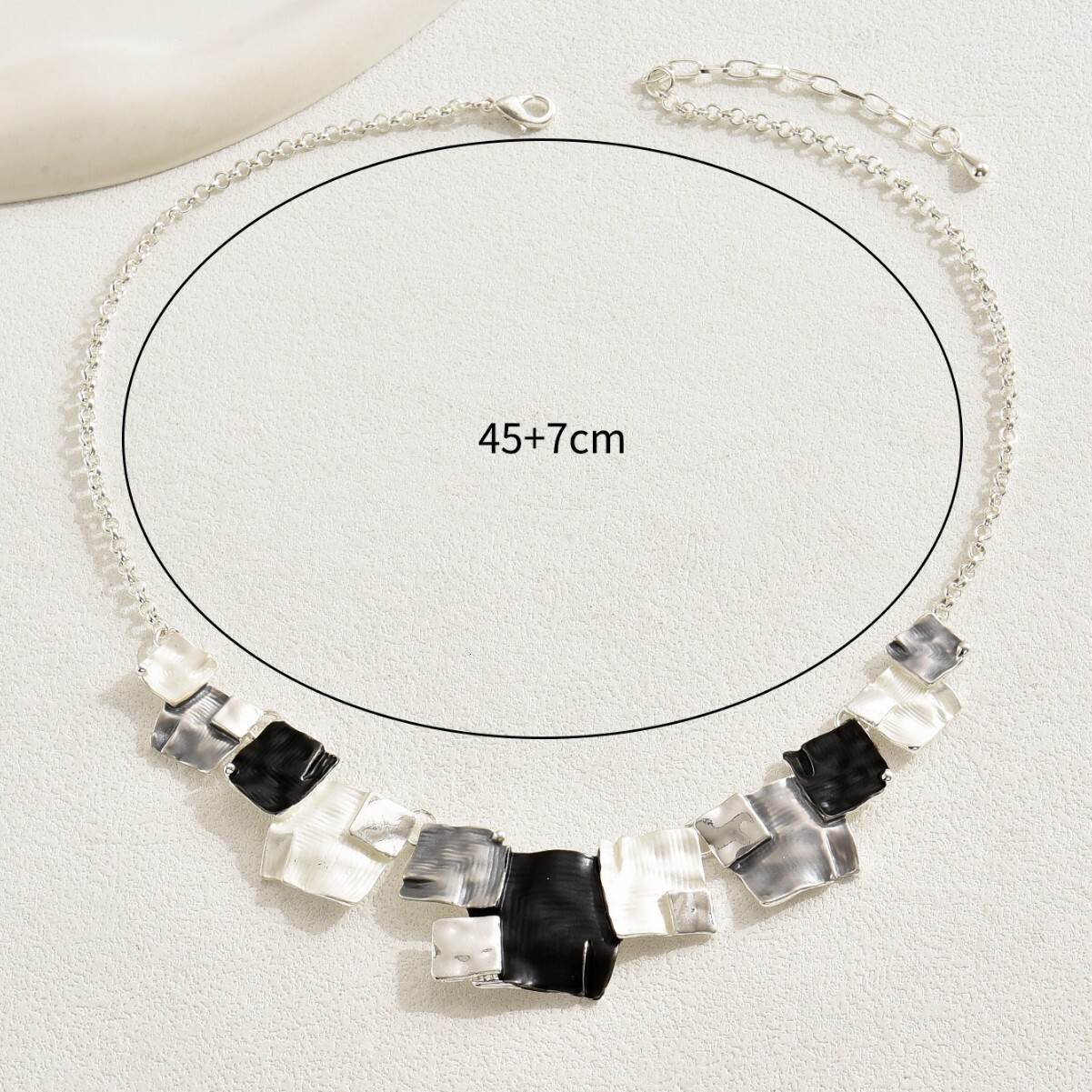 Women's Corful Enamel Square Design Clavicle Chain Ocean Style Necklace