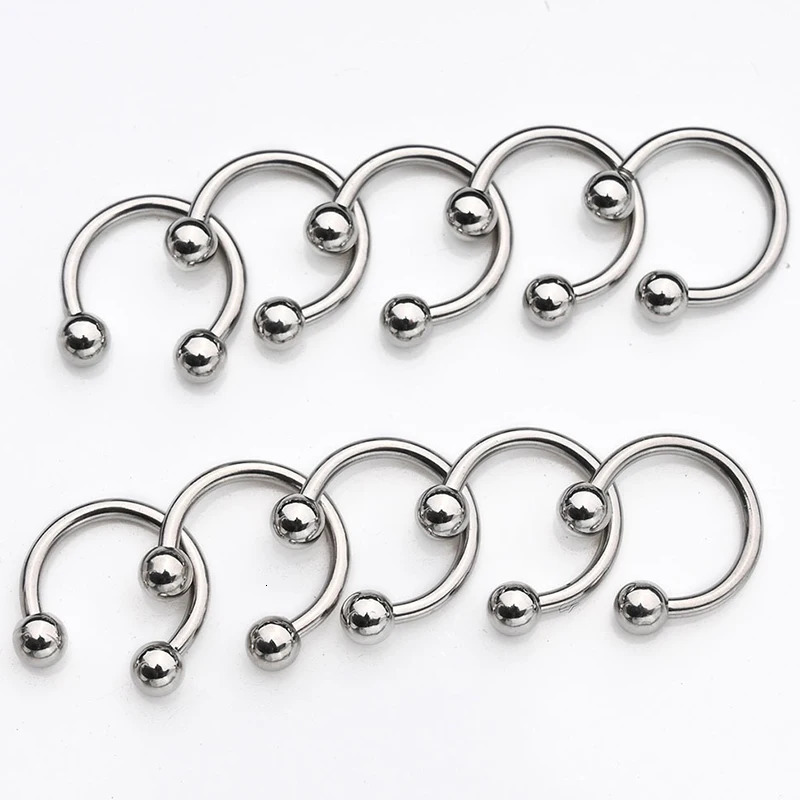 24Pcset Steel Eyebrow Lip Nose Hoop Nostril Ear Tongue Piercing Set Piercings Ring Body Jewelry For Women Men Stud 250613