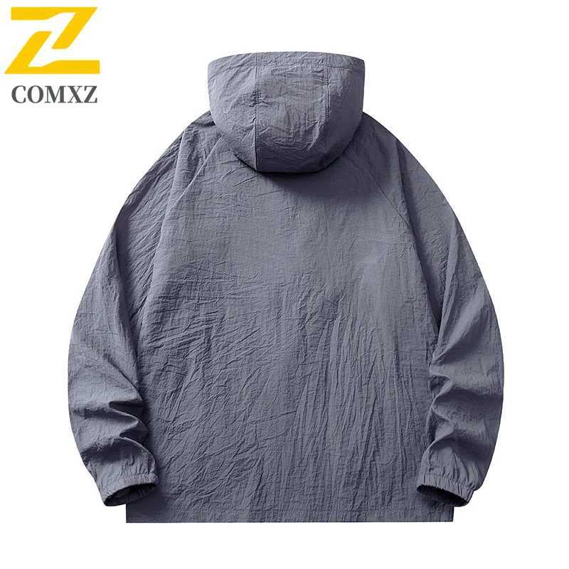 Summer Jacket Mens Casual Lightweight Breathable UPF50+ UV Hooded Coat Male Minimalist Trendy Camping Fishing Skin Windbreaker W250623