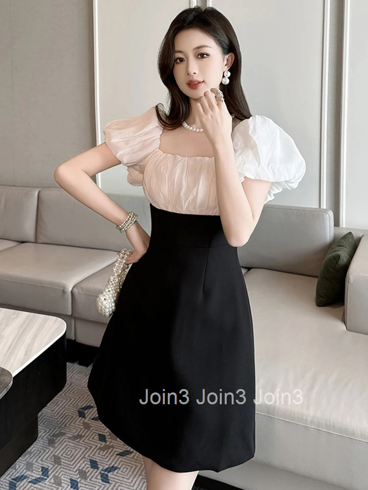 Women Clothes Retro Sexy Square Neck Slim Mini Short A-Line Dress Elegant Fashion Party Prom Vestidos Casual Formal Occasion New