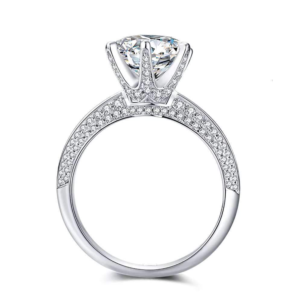 Silver925 Big Diamond Over Moissanite Wedding Ring For Women Girls