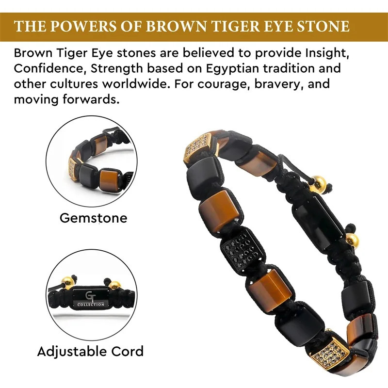 Natural Healing Stone Tiger Eye Crystal Bracelets for Men Hematite Protection Mens Bracelet Flat Beads Bracelet Jewelry250616