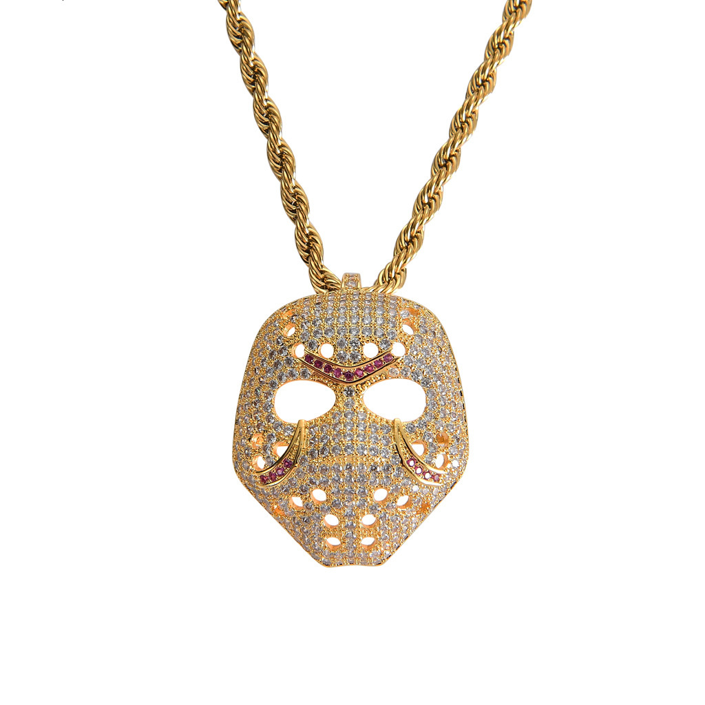 Luxury Moissanite Jewelry Men Pendant Unique Masquerade Mask Pendant Full Diamond Hip Hop Necklace Trendy Iced Out Pendant Pass the diamond tester