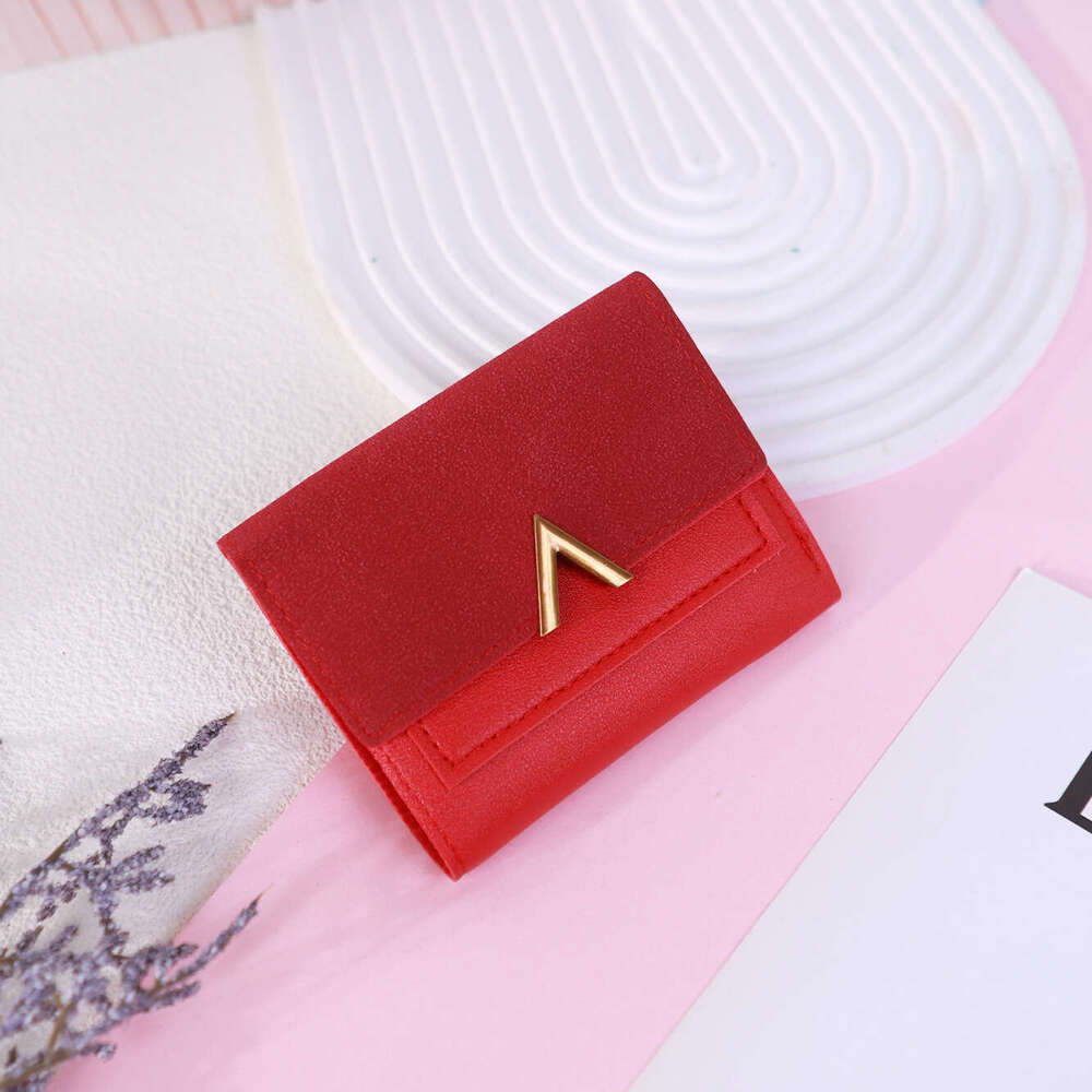 Hot Selling Korean Style New 70% off Women's Short Matte PU Leather Thin Card Holder Student Wallet