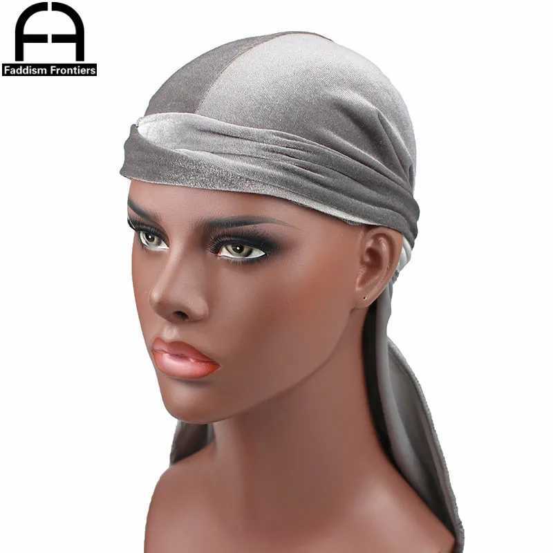 High Quality Mens Velvet Durags Bandana Turban Hat Wigs Doo Men Durag Biker Headwear Headband Pirate Hat Hair Accessories M250623