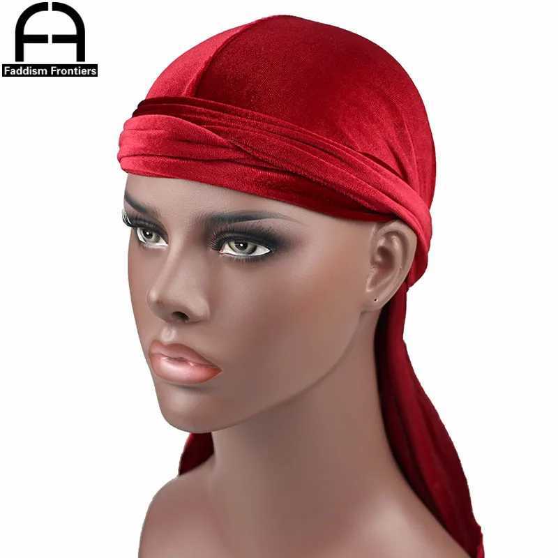 High Quality Mens Velvet Durags Bandana Turban Hat Wigs Doo Men Durag Biker Headwear Headband Pirate Hat Hair Accessories M250623