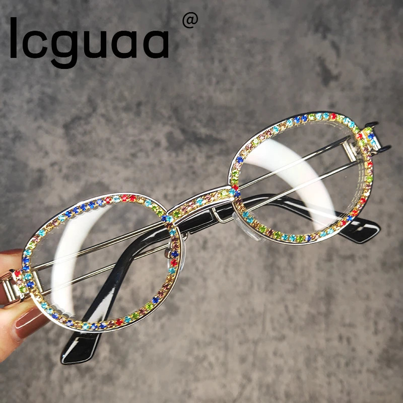 Round Steampunk Small Blingbling Sunglasses For Women Men Diamond Gradient Gothic Sunglasses Men Feminino 250617