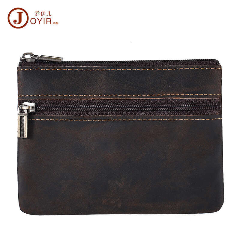 Crazy Horse Short Wallet Card Holder Lightweight Portable Cash Storage Bag Genuine Leather Coin Purse