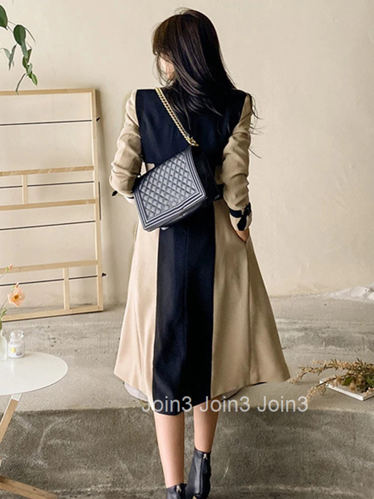 New Spring Autumn Elegant Women Jacket Coat Retro Formal Double-Breasted Belt Long Outerwear Trench Windbreaker Street Clothes