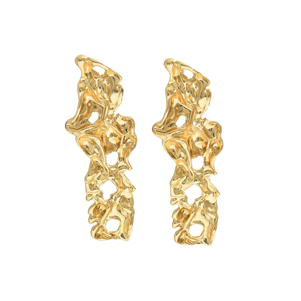 Simple Light Style Earrings Forest Sweet Wrinkle Hlow Design Studs High-End Sense Ear Pendants