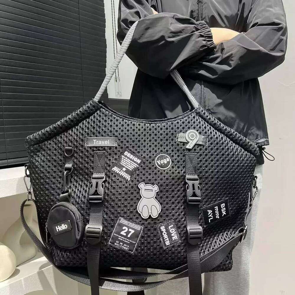 Designer Bag Ladies' Fashionable Cloth Nylon Mesh Travel Shoulder Bag With Large Capacity, Lightweight And Multi Lock Casual Handbag