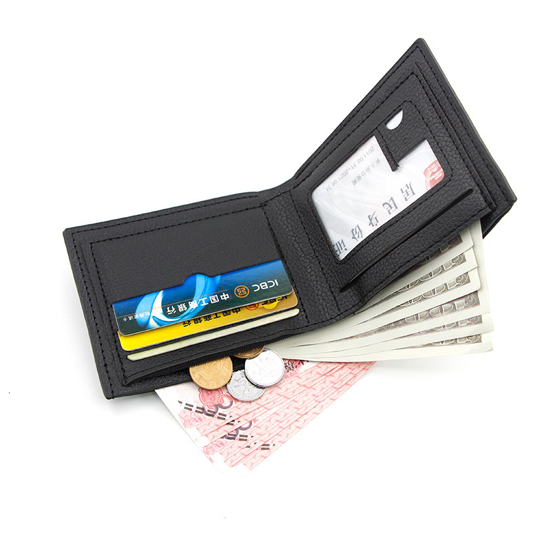 Free Shipping 2025 New Designer Bag New Men's Wallet Short Style Thin PU Fashion Leather Wallet Large Capacity Men's Wallet Coin Purse Stree