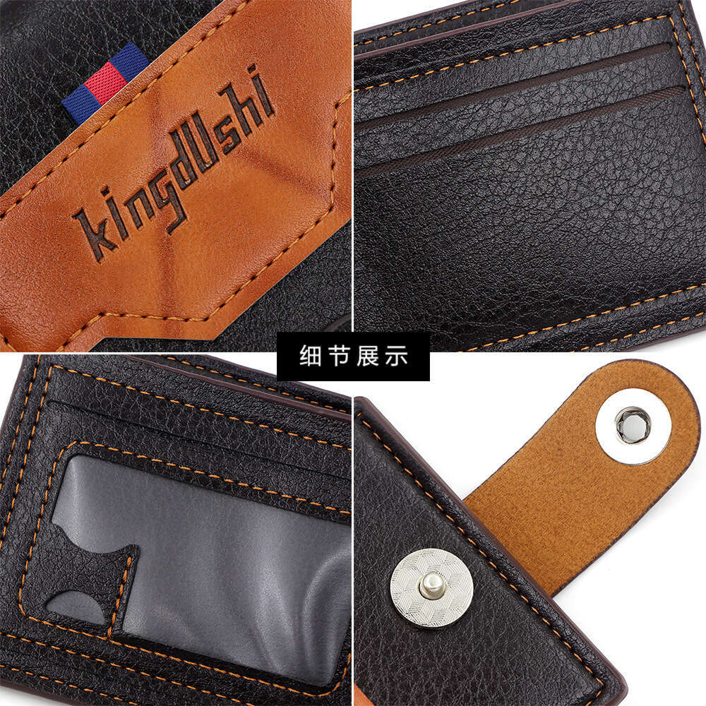 New Men's Short Style Multi-Functional Magnetic Large Capacity Multi-Card Slot Dollar Wallet