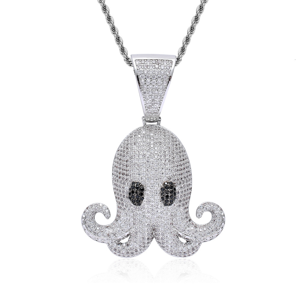 New Style Moissanite Jewelry Hip Hop Pendant Iced Out Octopus Pendant Men Necklace Pass the diamond tester