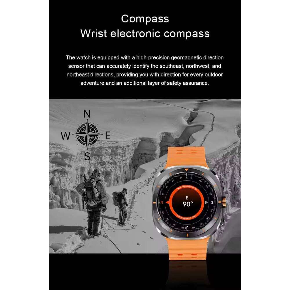 DHgadgets GS Ultra 1.43inch AMOLED Compass Map Navigation BT Call Blood Oxygen Local Music Sports Smart Watch
