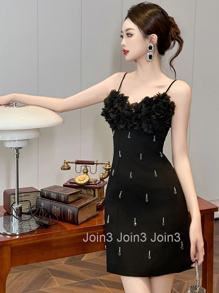 New Summer Fashion Lady Sweet Black Evening Dress Women Clothing Elegant Luxury Sexy Strap Slim Short Party Prom Vestidos Fiesta