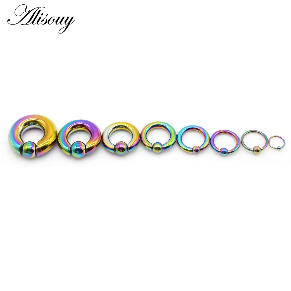Alisouy 1pc Big Stainless Steel Captive Hoop BCR Eyebrow Tragus Clre Nipple Bar Lips Nose Rings Ear Piercing Body Jewelry 250613