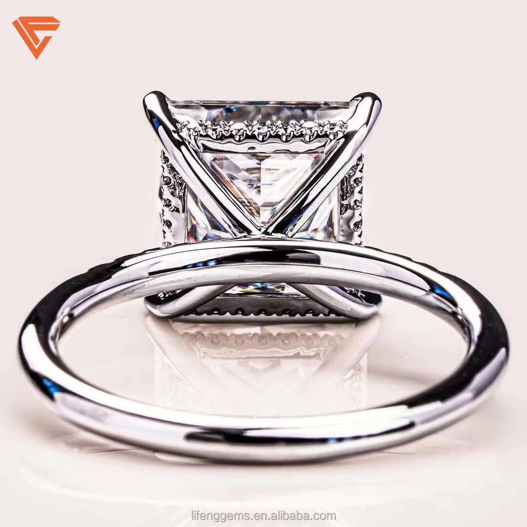 Moissanite Diamond Ring Classic Jewelry Womens 925 Sterling Silver Large Diamond Ring