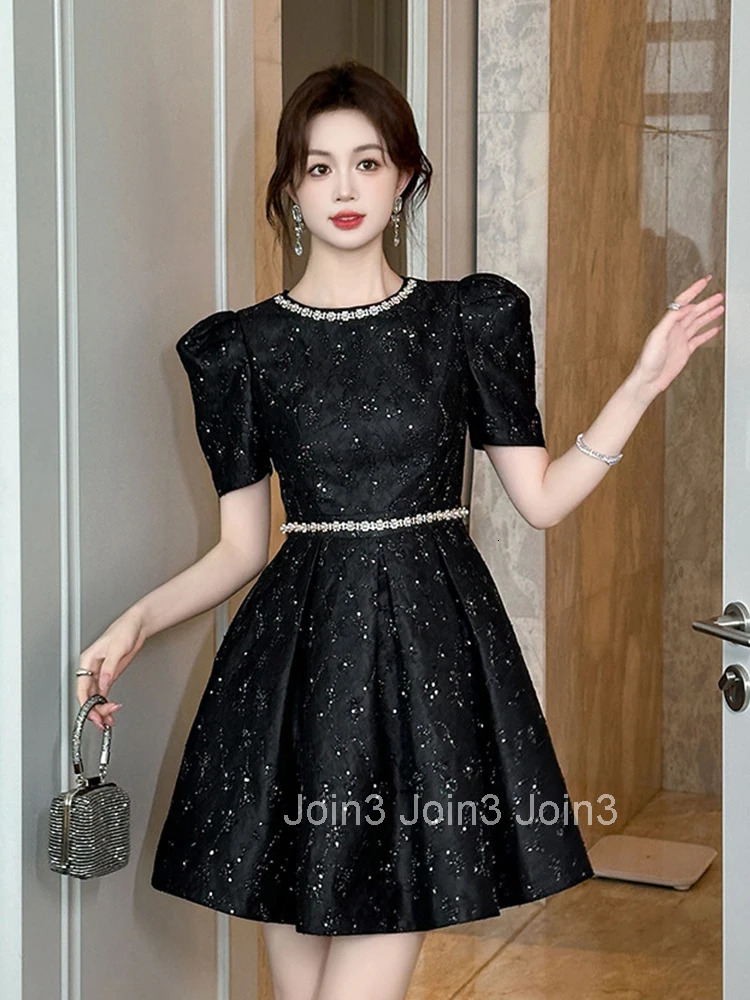 New Elegant Luxury Lace Summer Evening Dress Women Clothes Sweet Puff Sleeve Slim A-Line Short Party Club Prom Vestidos Fiesta