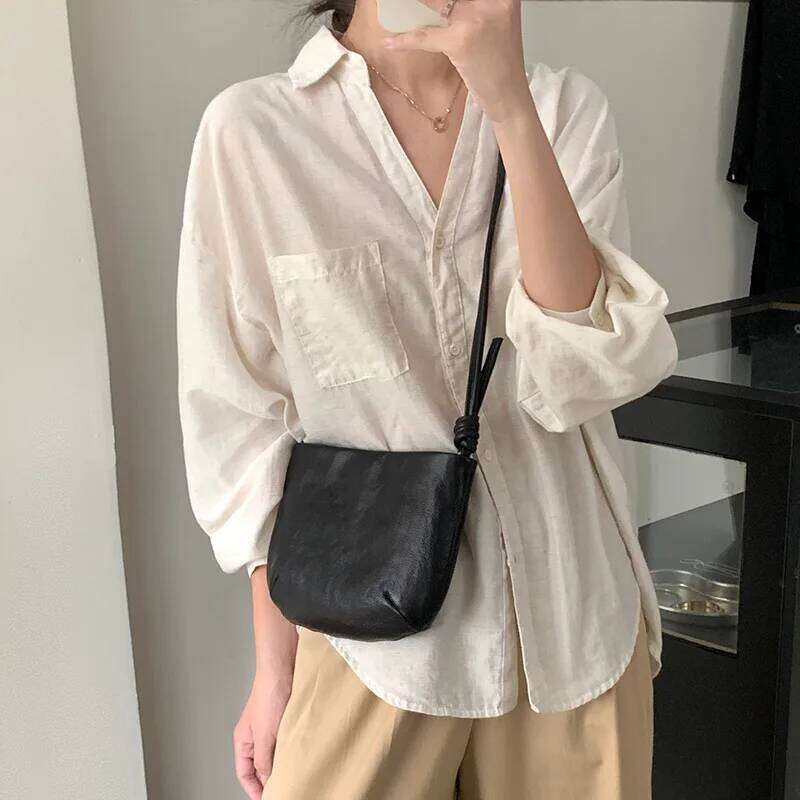 Minimalist leather small for women, 2025 new retro style cowhide saddle bag, niche single shoulder crossbody women's bag