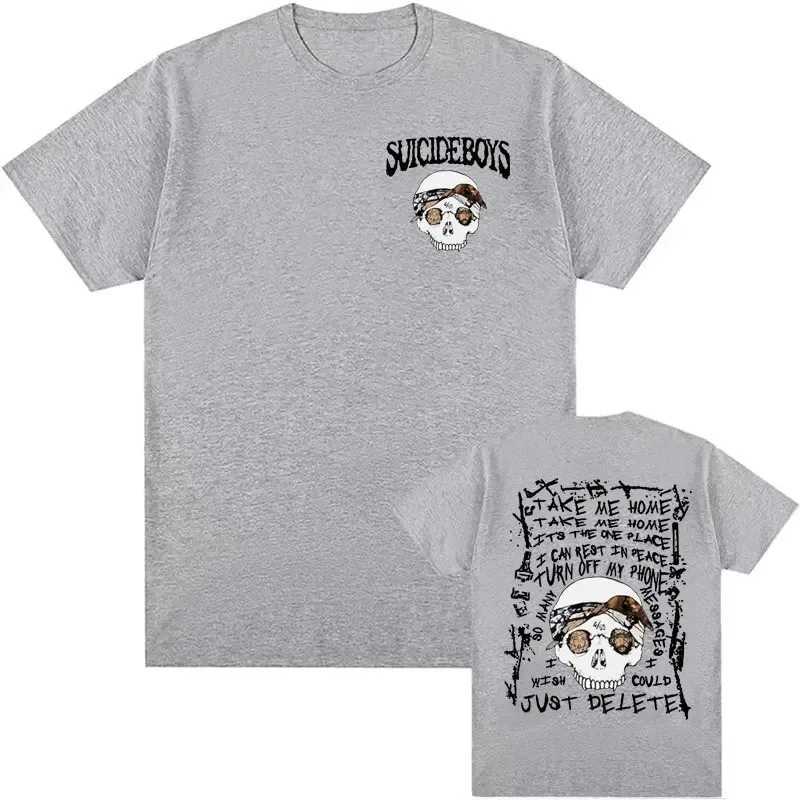 Large Size Cotton Suicide Boy Skull Print T-shirt Retro Suicideboys Boys Now The Moons Rising Album Mens Retro 90s T-shirt X250623