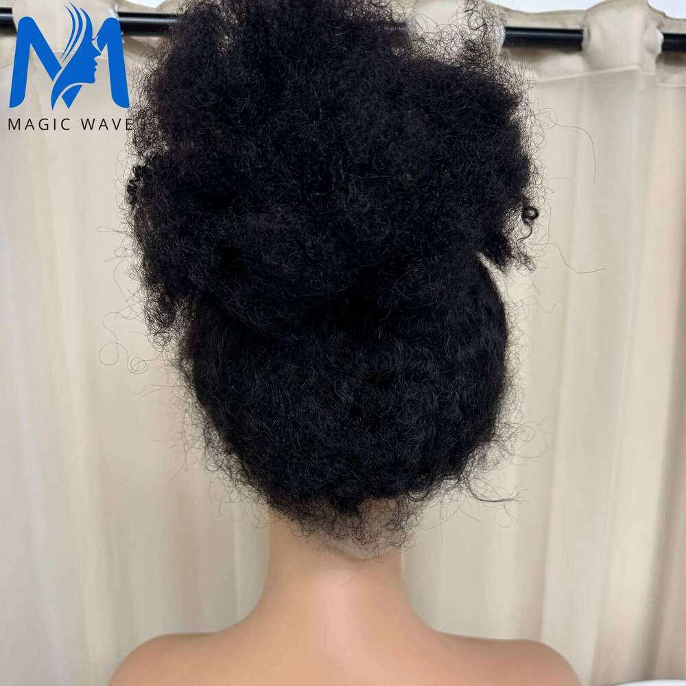 360 Full Lace Afro Kinky Curly Human for Women 180% Density Natural Black Bouncy and Soft Brazilian Remy Hair Wig