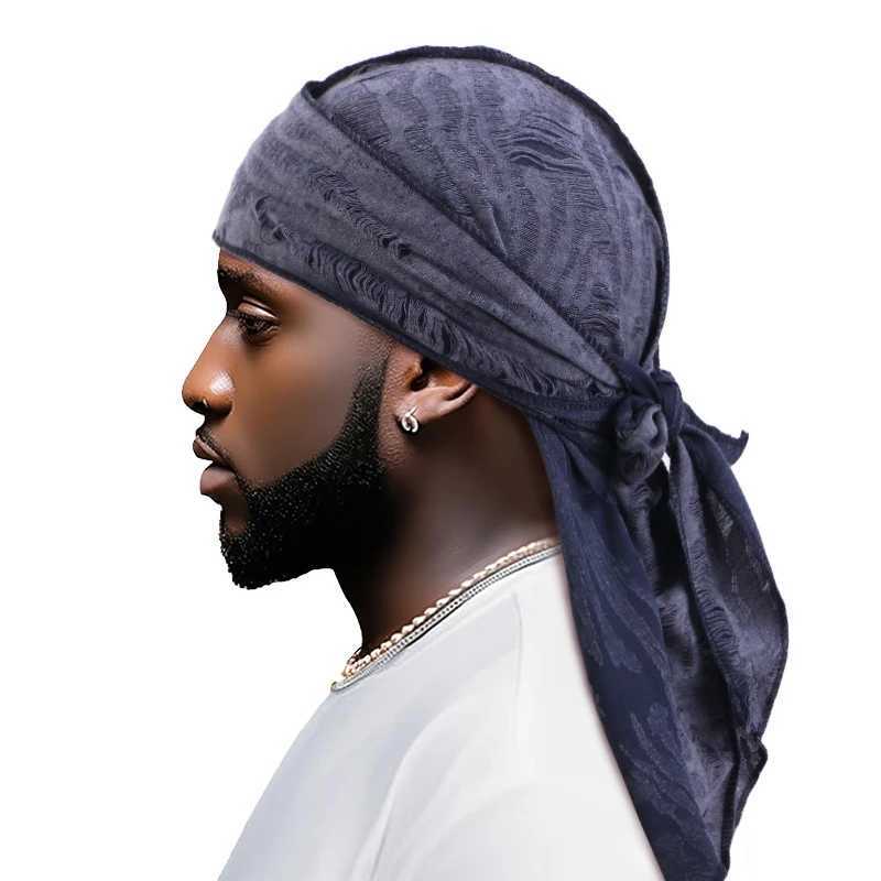 Long Tail Unisex Adult Cotton Doo Rag Durag Bandanas Cap Pirate Hat Turban Men Hip Hop Headband Biker Headwrap Women Headwear M250623