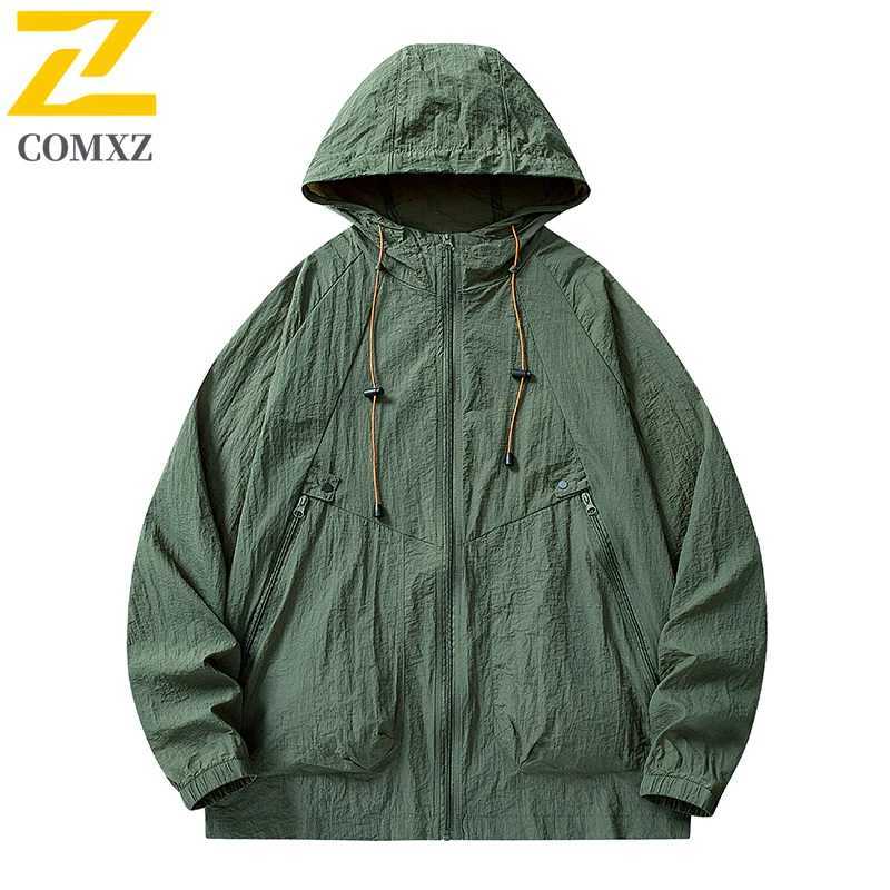 Summer Jacket Mens Casual Lightweight Breathable UPF50+ UV Hooded Coat Male Minimalist Trendy Camping Fishing Skin Windbreaker W250623