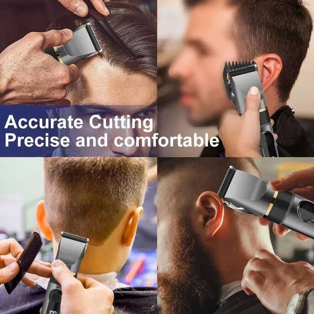 Zai Xiao Professional Hair Clipper Electric Trimmer For Men Beard Kids Barber Cutting Hine Haircut LED Screen Waterproof