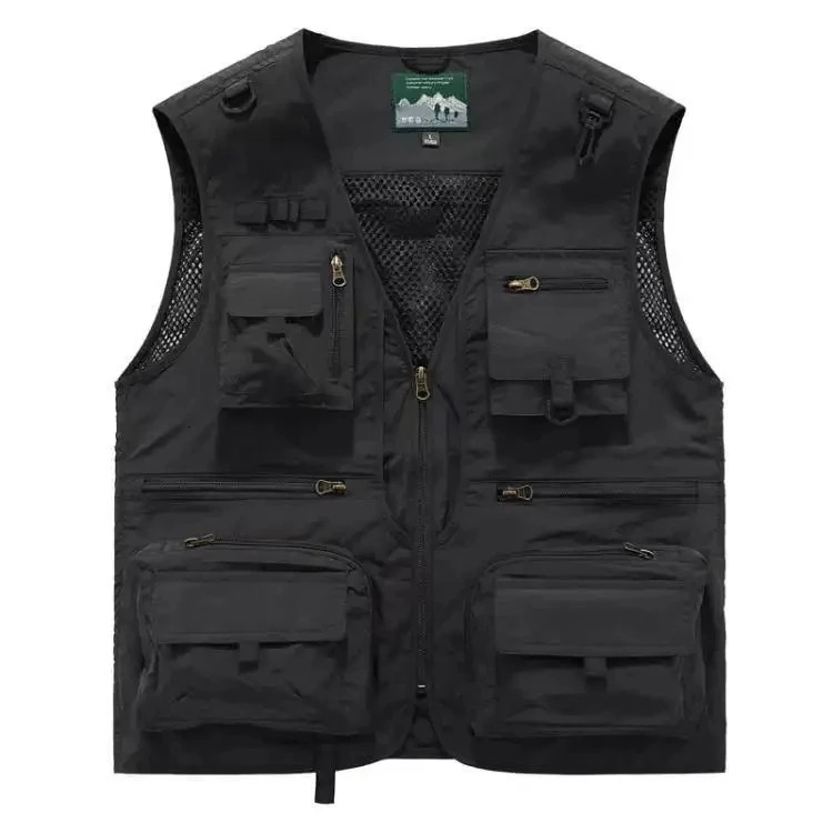 2025 Outdoor Leisure Vest Mens Multi-Pocket Breathable Outdoor Sports Coat High-Quality Leisure Vest Men 250617