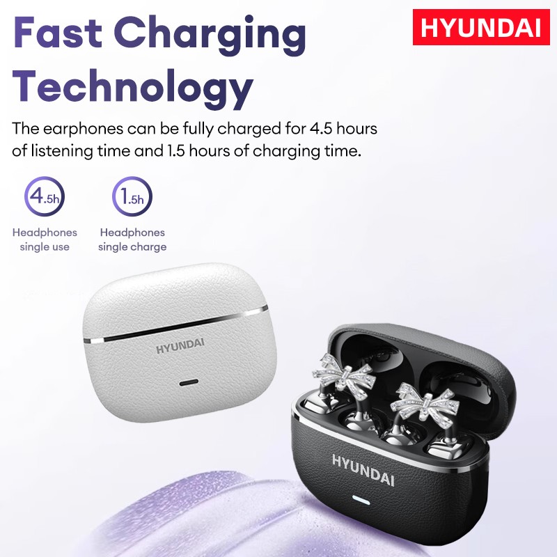 HYUNDAI Fashion design headphones pro max earring butterfly for Music & Call with IPx5 Waterproof HIFI Sound Quality airpodmax HY-C03