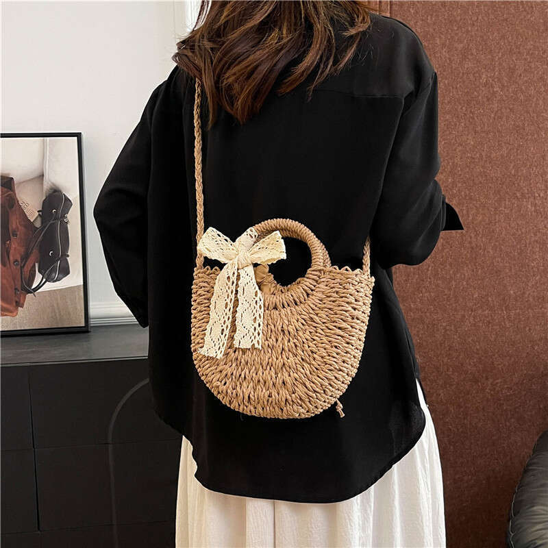 2025 New Trend Casual Spring Summer Large Capacity Shoulder Crossbody Beach Straw Woven Women's Bag