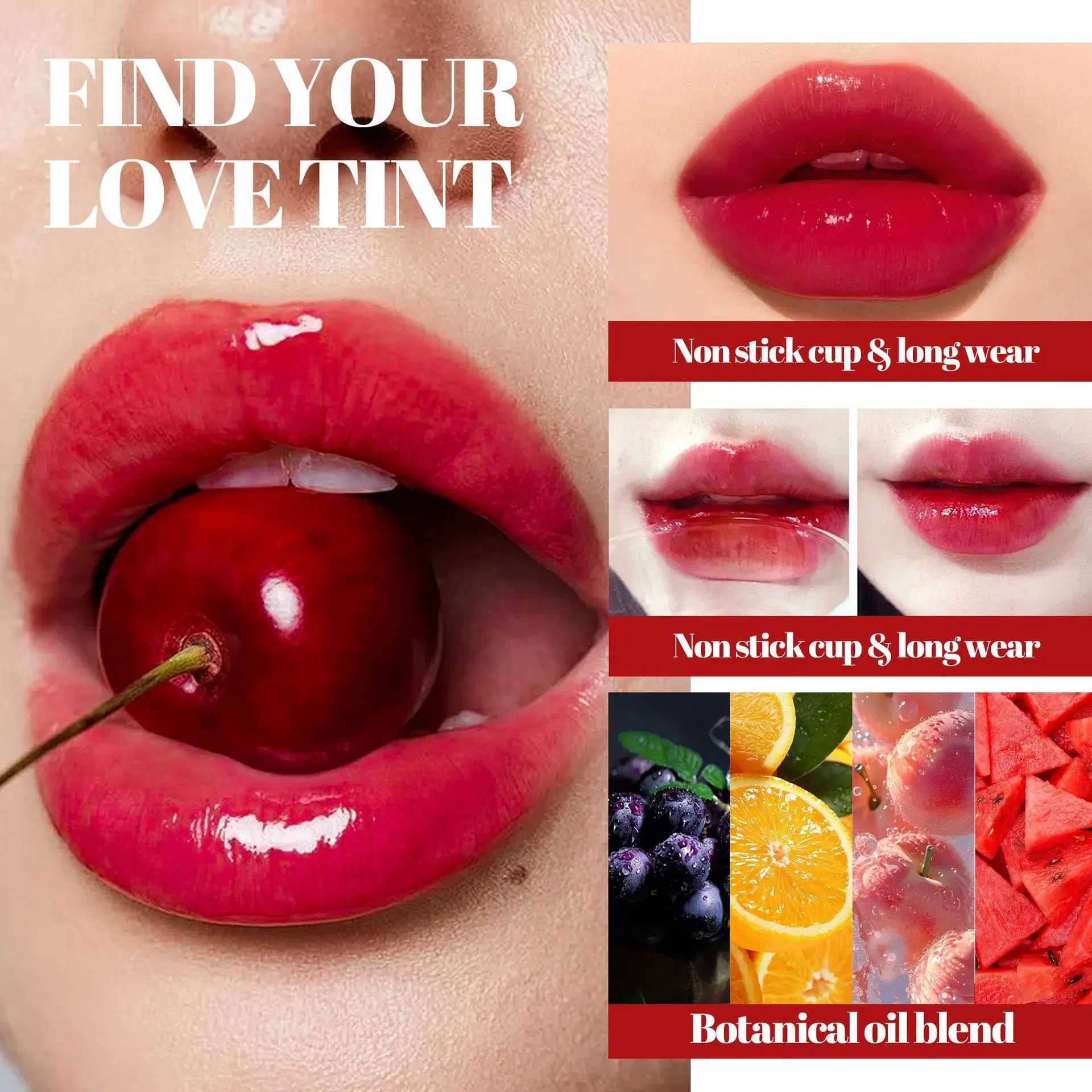 6 Colors Moisturizing Liquid Lipstick Jelly Lasting Cherry Red Pink Glossy Blush Lip Gloss Sexy Non Sticky Cup Lip Tint Makeup XJ250623