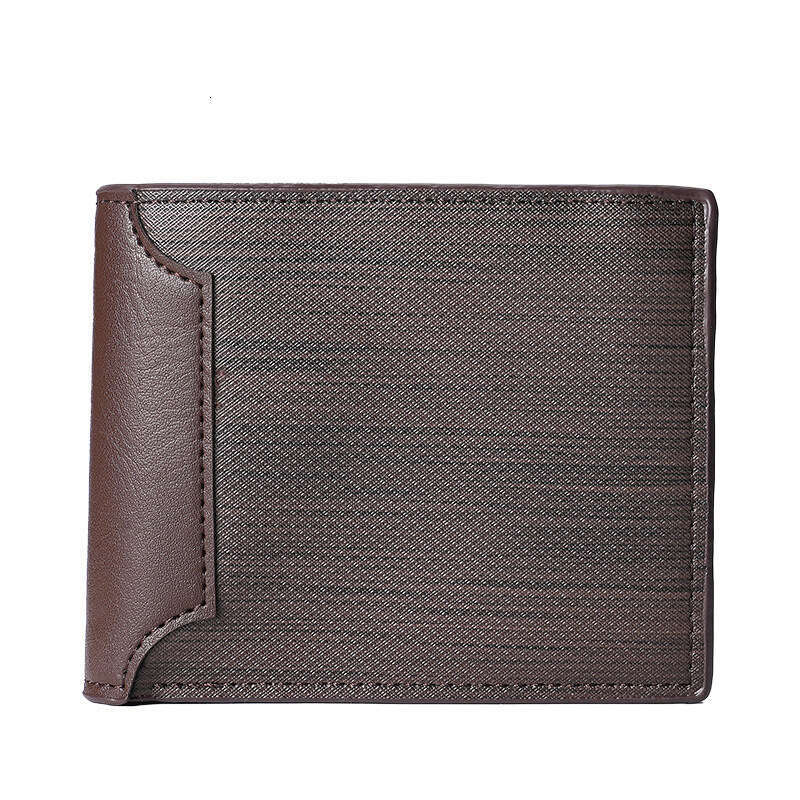 Men's Short Fashion Multi-Card Slot Patchwork Leather Zipper Youth Student Wallet
