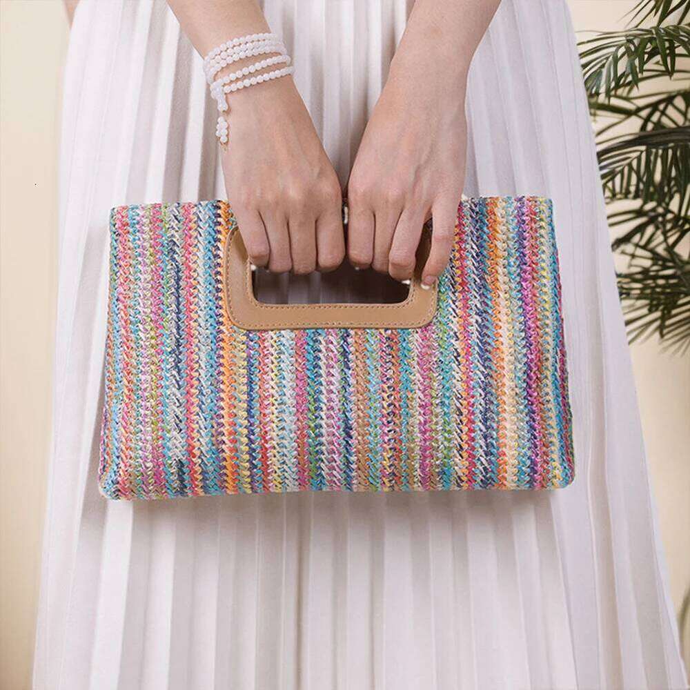 Straw Woven Clutch For Women Raffia Crochet Beach Rattan Causal Female Party Wedding Evening Bag New Summer Weaving Purse