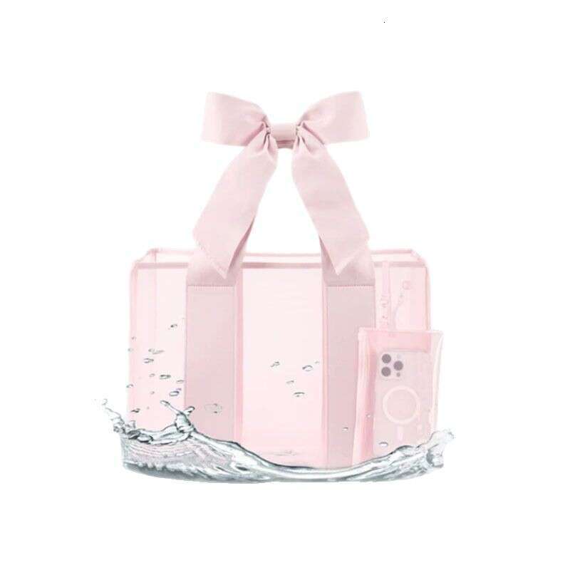 Fashion Handbag Summer New Women's Large Capacity Beach High-Quality 0.6mm Pink PVC Tote Bag