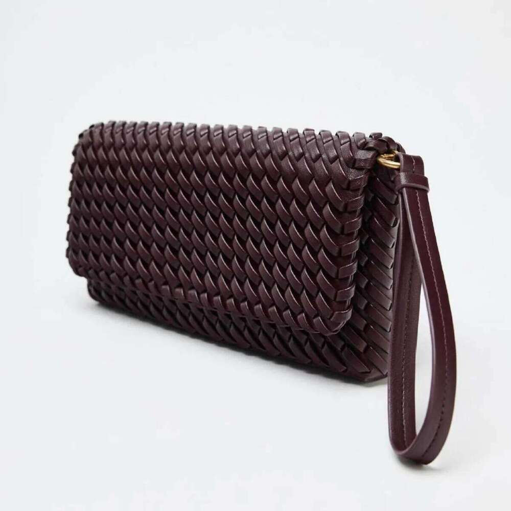 Woven Women's Fashion PU Leather Shoulder For Women Cover Flap Envelope Crossbody Bag Designer Bags Clutch Purse