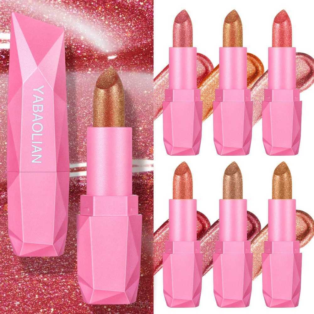 6 Colors Quicksand Golden Lipstick Fine Glitter Lipstick Moisturizing Silky Mermaid Aureate Long-Lasting Waterproof Lip Makeup XJ250623