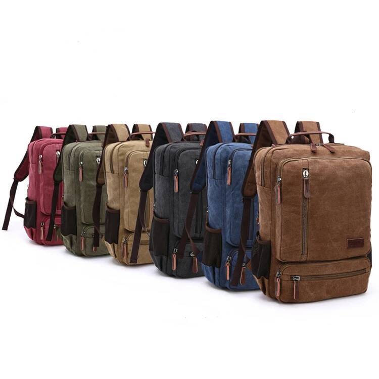 high-quality Vintage Canvas Men Large Capacity Travel Shoulder High Quality Students Bag Male notebook 15 inch Laptop Backpack